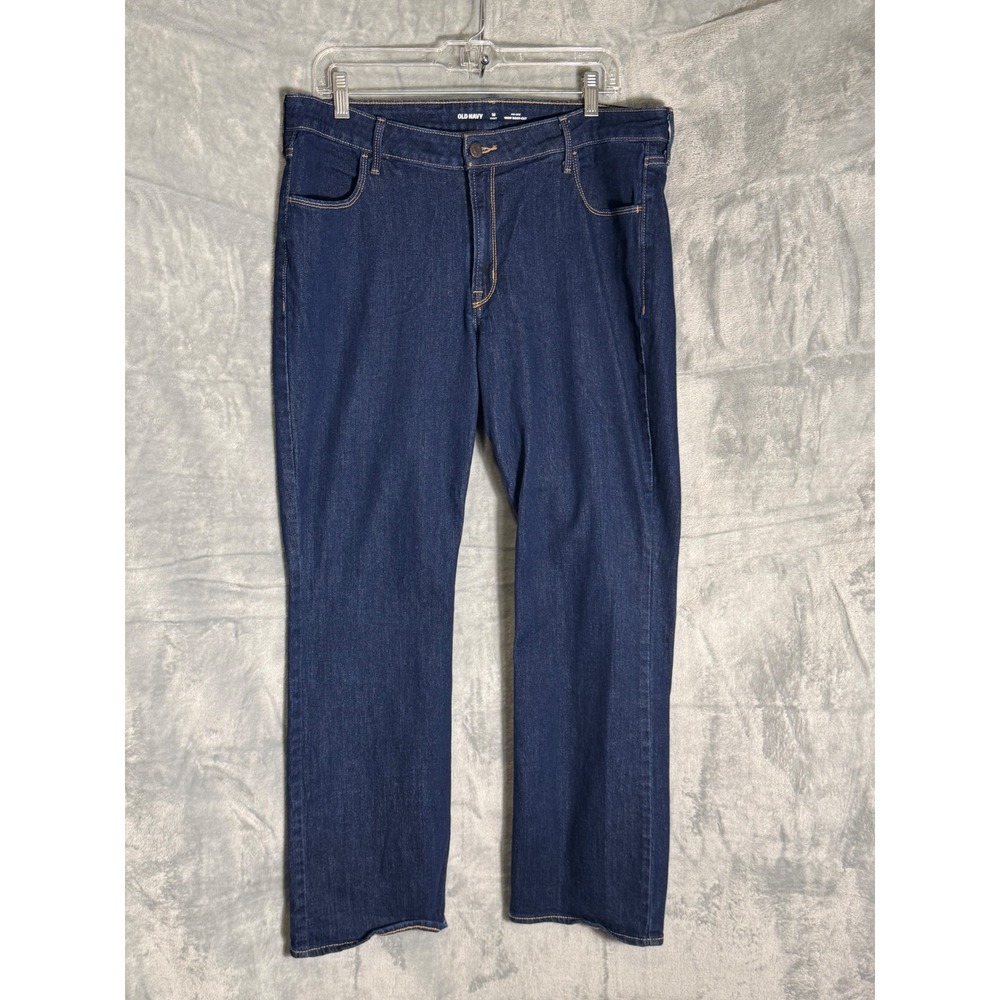 Old Navy Wow Boot-Cut Jeans Womens 16 Short Dark Wash Mid-Rise Denim Stretch